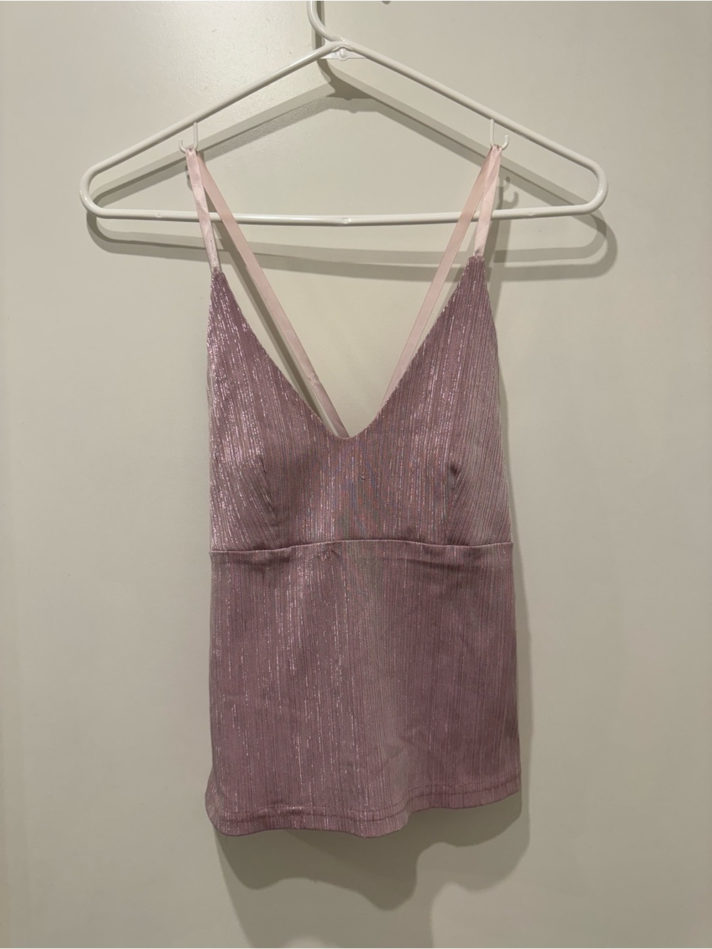 Iridescent Pink V-Neck Camisole